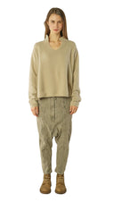 Raccoon-Pullover mit Stehkragen in Farbe sandbeige