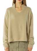 Raccoon-Pullover mit Stehkragen in Farbe sandbeige